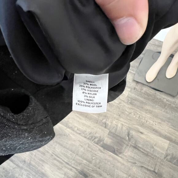 [Halogen] Charcoal Gray Wool Tweed Sheath Dress Knee Length Workwear Office Sz 6 - Picture 9 of 10